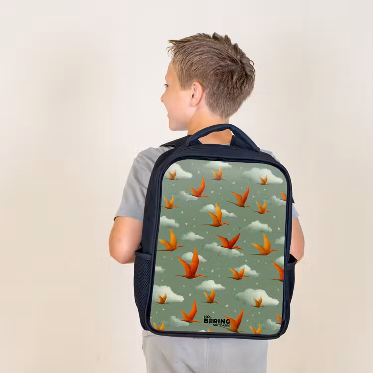 Patroon - Dino - Pterosaurussen Rugzak - Zwart middel -sfeer2