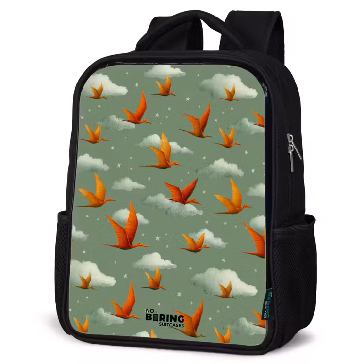 Patroon - Dino - Pterosaurussen Rugzak - Zwart middel -schuin