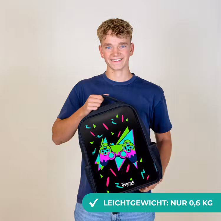 Neon controller op zwart Rugzak - Zwart middel -sfeer7_DE