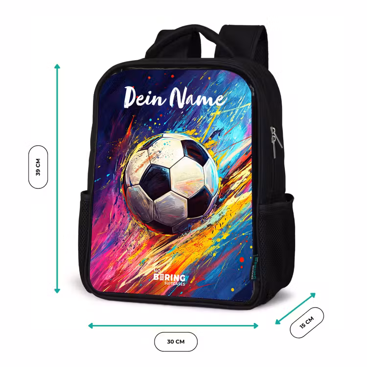 Neon - Voetbal - Kleurrijk Rugzak - Zwart middel -productfoto_formaten