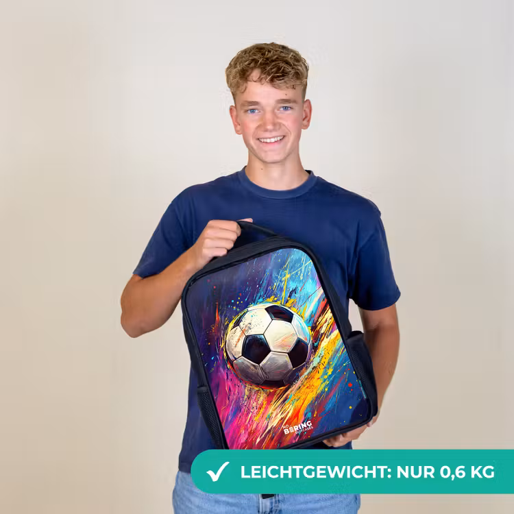 Neon - Voetbal - Kleurrijk Rugzak - Zwart middel -sfeer7_DE