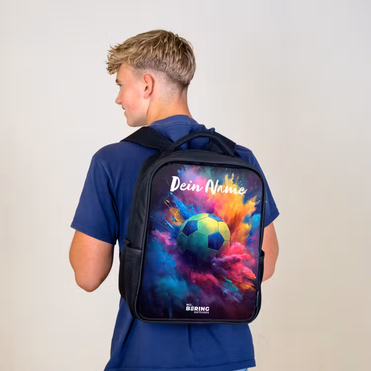 Neon - Bal - Kleurrijk Rugzak - Zwart middel -sfeer8