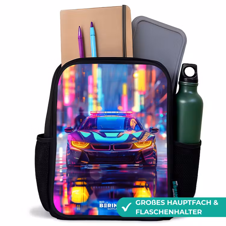Neon nightcar Rugzak - Zwart middel -inhoud_DE