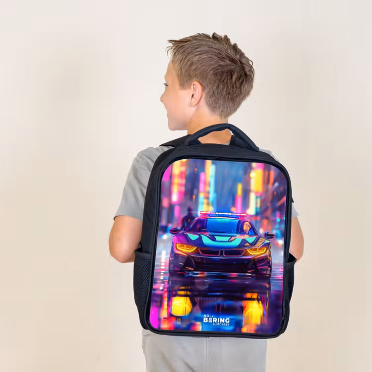 Neon nightcar Rugzak - Zwart middel -sfeer2
