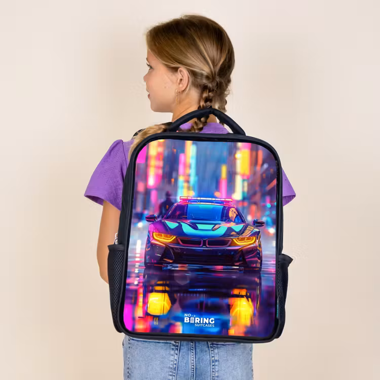 Neon nightcar Rugzak - Zwart middel -sfeer5