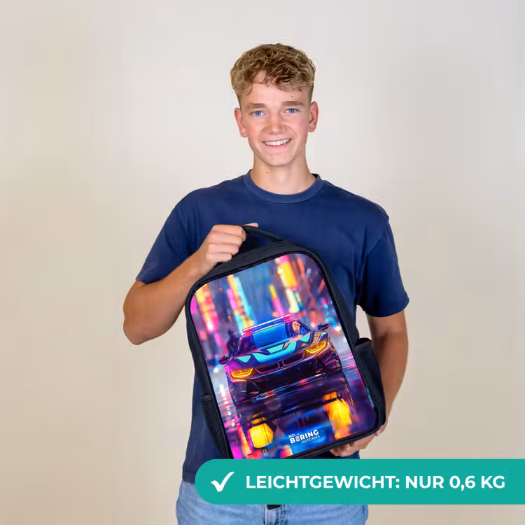 Neon nightcar Rugzak - Zwart middel -sfeer7_DE