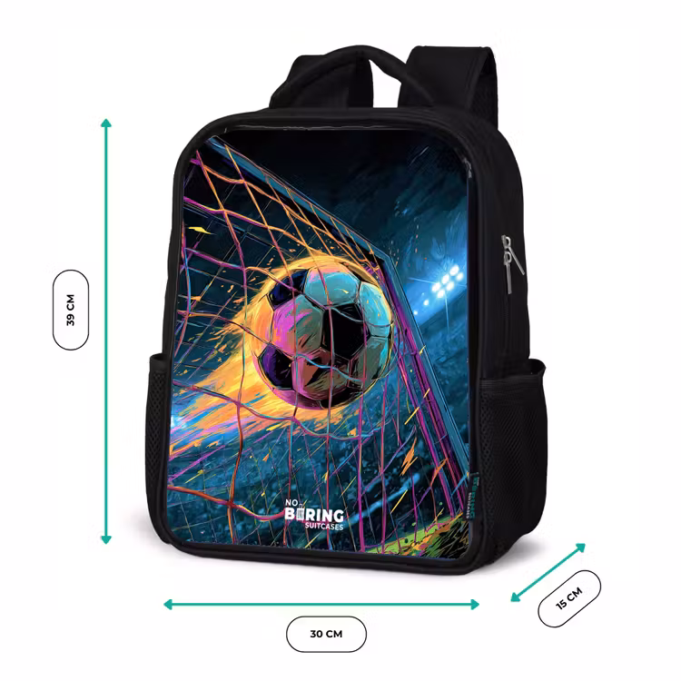 Neon - Net - Voetbal - Kleurrijk Rugzak - Zwart middel -productfoto_formaten