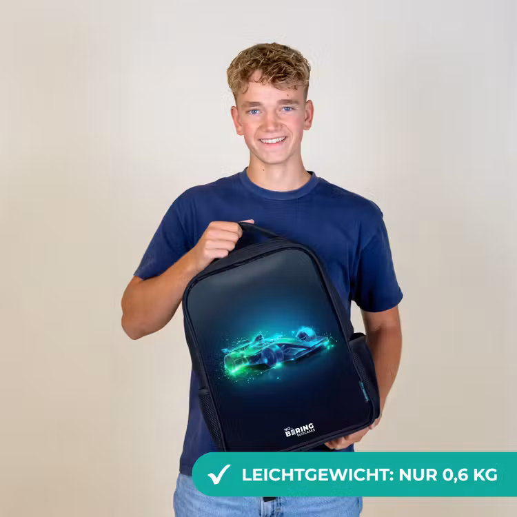 Neon racewagen in digitale stijl Rugzak - Zwart middel -sfeer7_DE