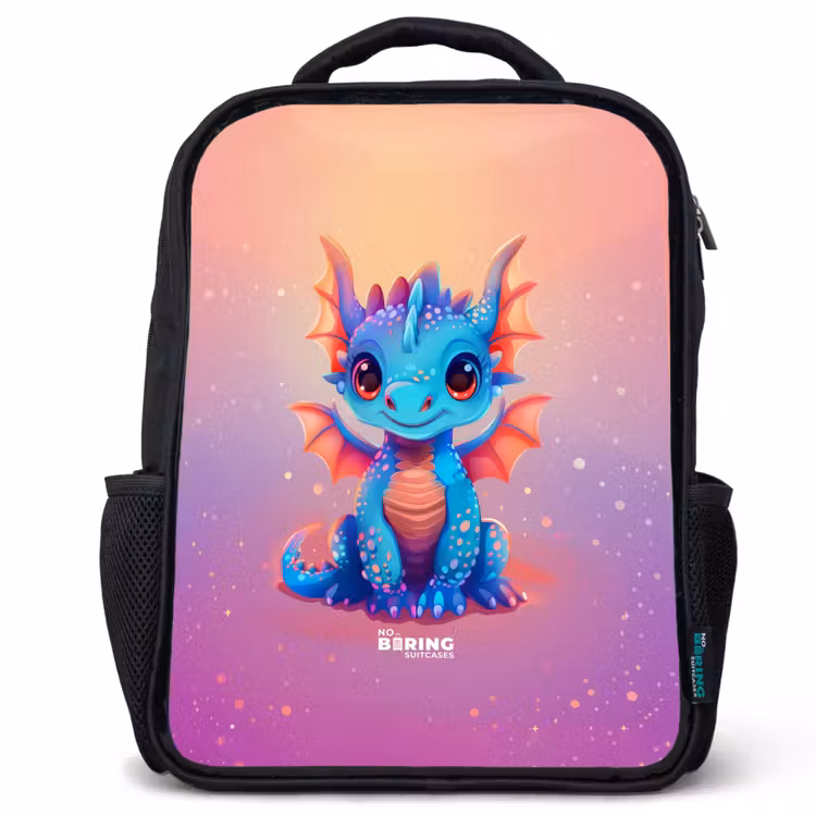 Schattige baby draak Rugzak - Zwart middel -3d