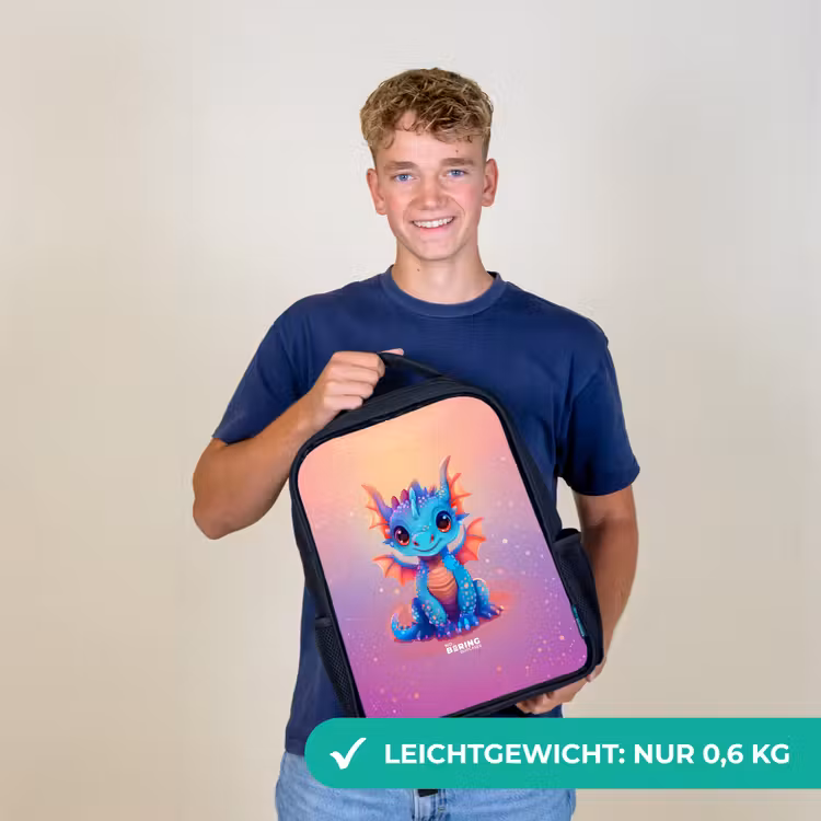 Schattige baby draak Rugzak - Zwart middel -sfeer7_DE
