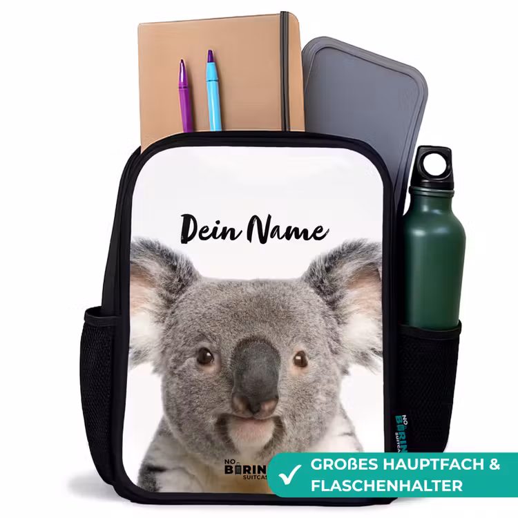 Schattige Koala Beer Rugzak - Zwart middel -inhoud_DE