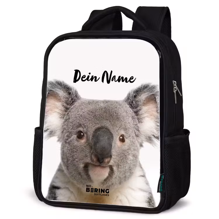 Schattige Koala Beer Rugzak - Zwart middel -schuin