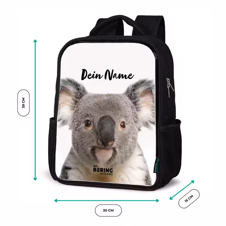 Schattige Koala Beer Rugzak - Zwart middel -productfoto_formaten