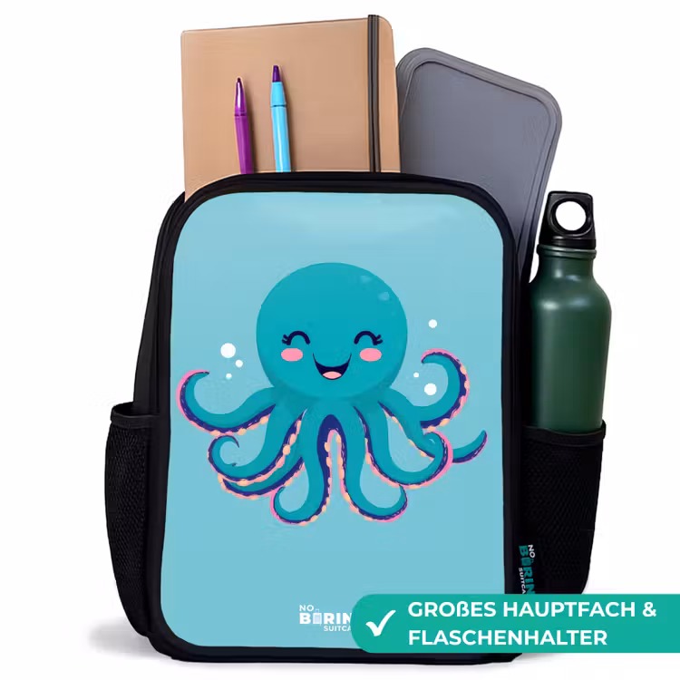 Octopus - Water - Blauw Rugzak - Zwart middel -inhoud_DE