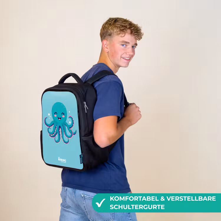 Octopus - Water - Blauw Rugzak - Zwart middel -sfeer9_DE