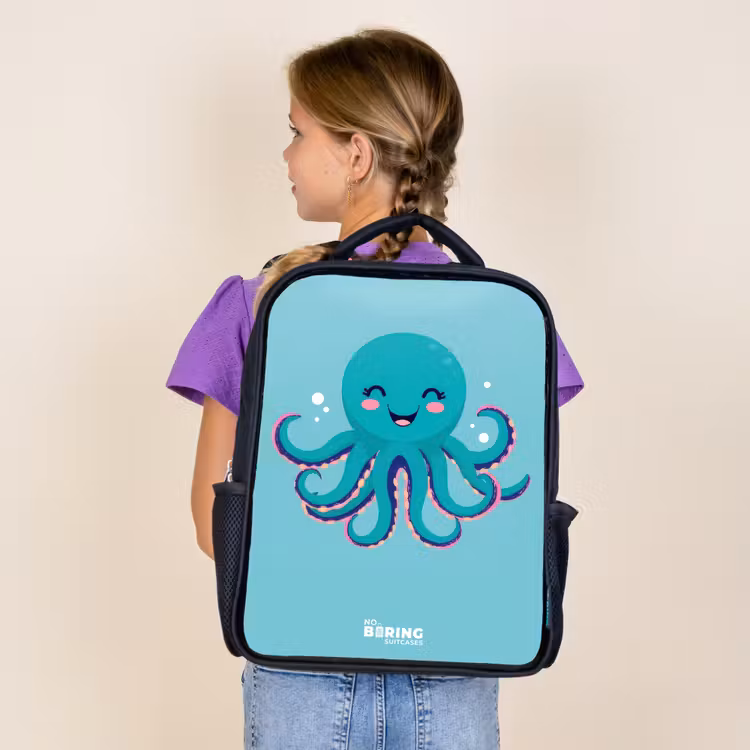Octopus - Water - Blauw Rugzak - Zwart middel -sfeer5