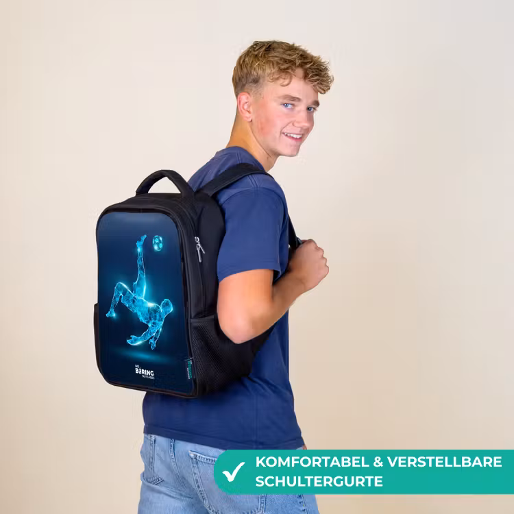Omhaal in blauw neonvoetbal Rugzak - Zwart middel -sfeer9_DE