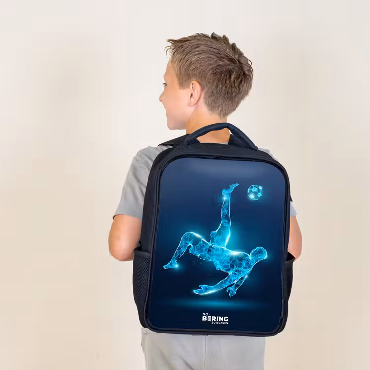 Omhaal in blauw neonvoetbal Rugzak - Zwart middel -sfeer2