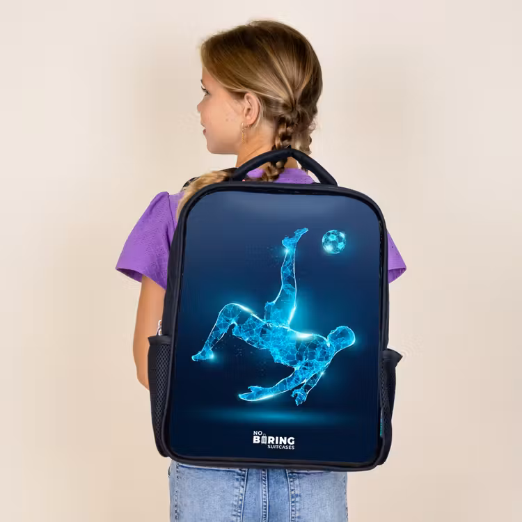 Omhaal in blauw neonvoetbal Rugzak - Zwart middel -sfeer5