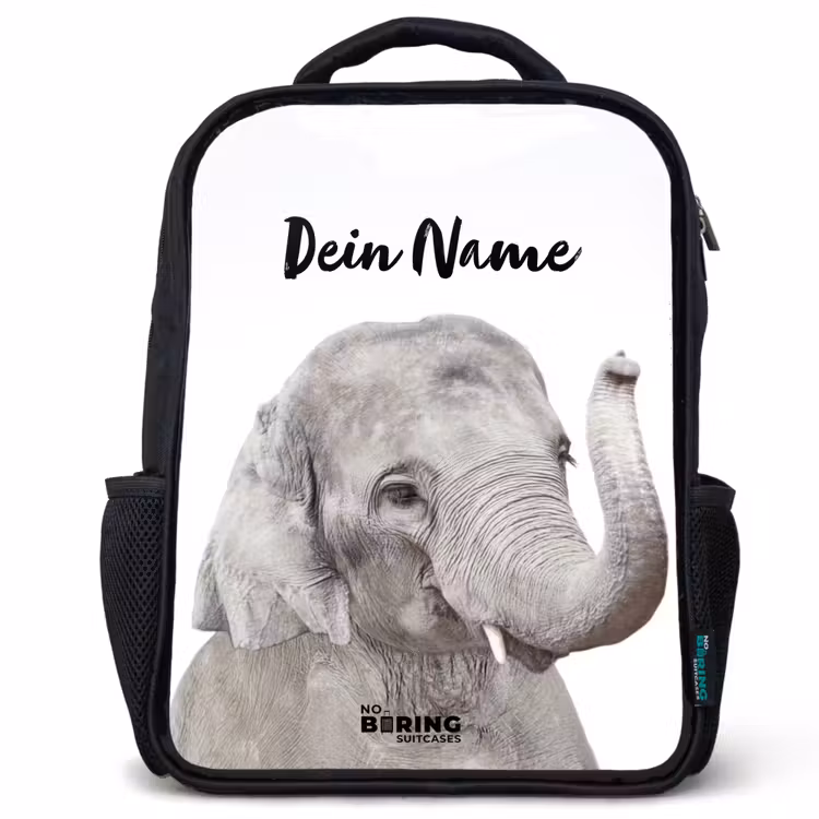 Oscar Olifant Rugzak - Zwart middel -3d