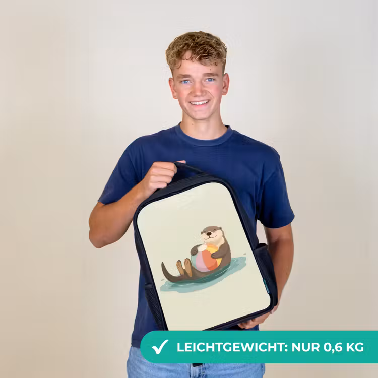 Otter - Strandbal - Kleurrijk Rugzak - Zwart middel -sfeer7_DE