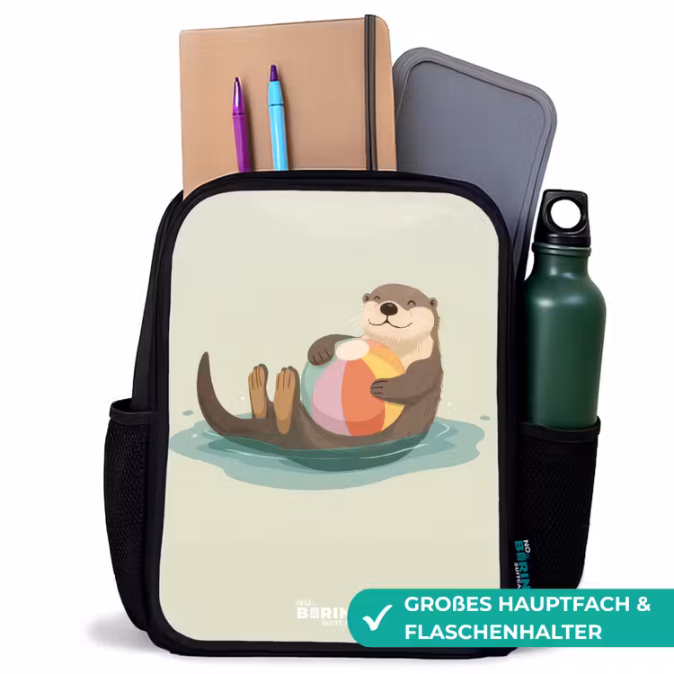 Otter - Strandbal - Water Rugzak - Zwart middel -inhoud_DE