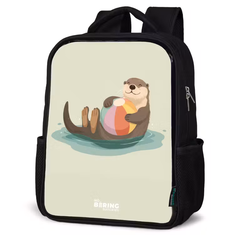 Otter - Strandbal - Water Rugzak - Zwart middel -schuin
