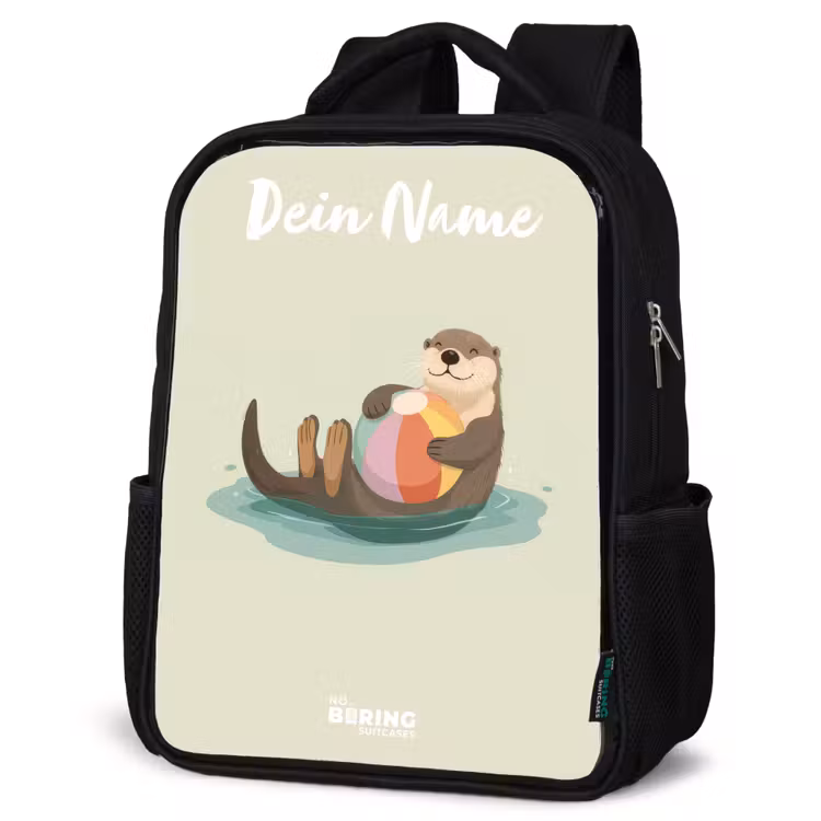 Otter - Strandbal - Water Rugzak - Zwart middel -schuin