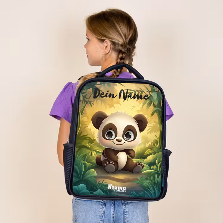 Panda - Bamboebos - Groen Rugzak - Zwart middel -sfeer5