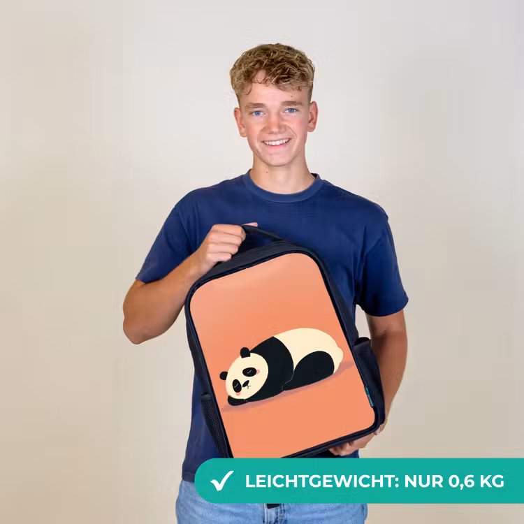 Panda - Slaap - Oranje Rugzak - Zwart middel -sfeer7_DE