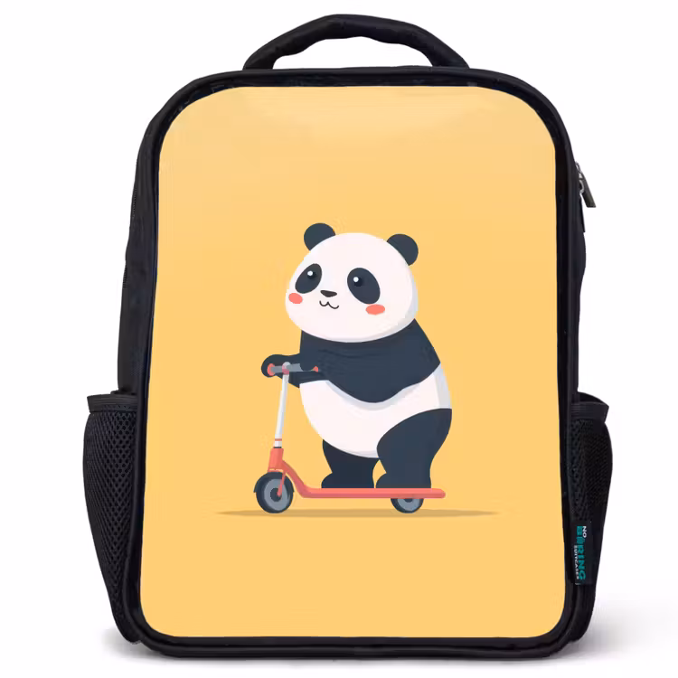 Panda - Step - Geel Rugzak - Zwart middel -3d