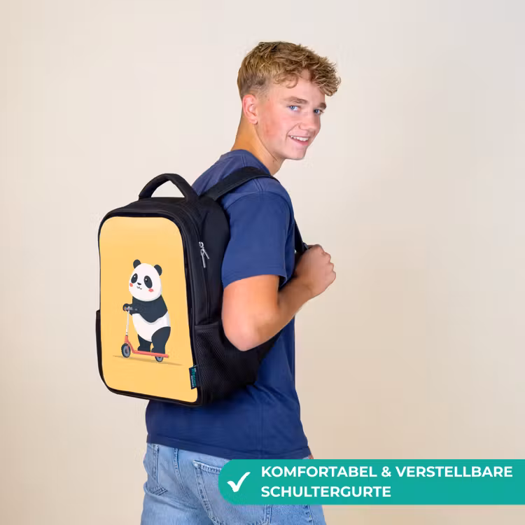 Panda - Step - Geel Rugzak - Zwart middel -sfeer9_DE