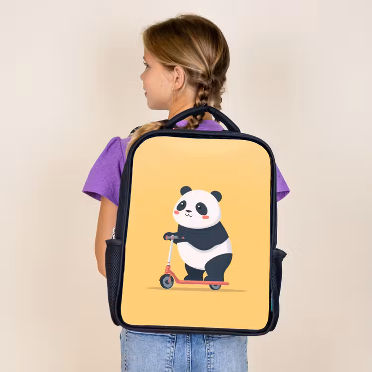 Panda - Step - Geel Rugzak - Zwart middel -sfeer5