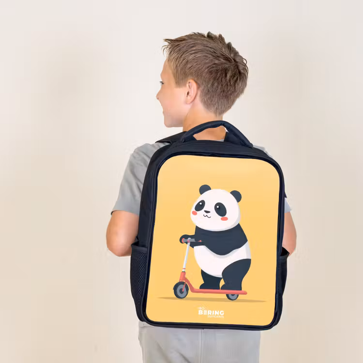 Panda - Step - Geel Rugzak - Zwart middel -sfeer2