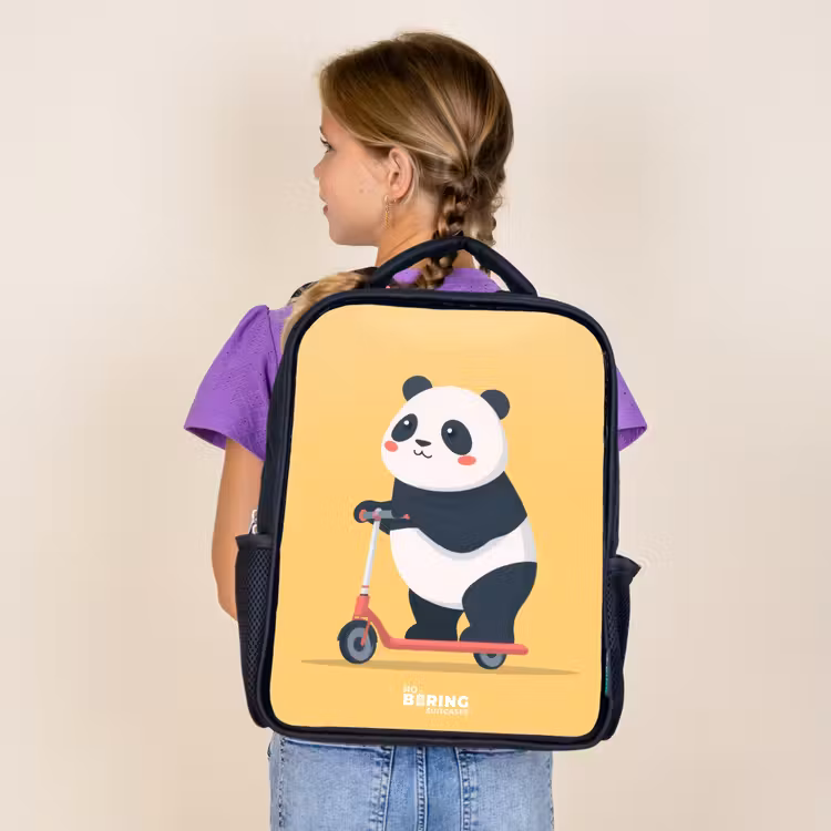 Panda - Step - Geel Rugzak - Zwart middel -sfeer5