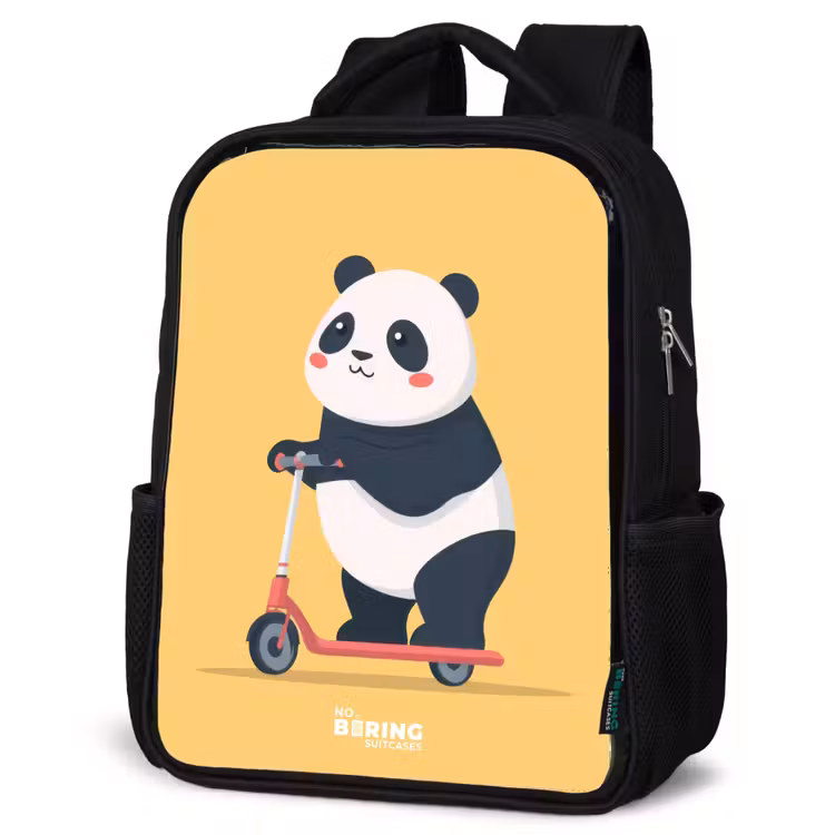Panda - Step - Geel Rugzak - Zwart middel -schuin