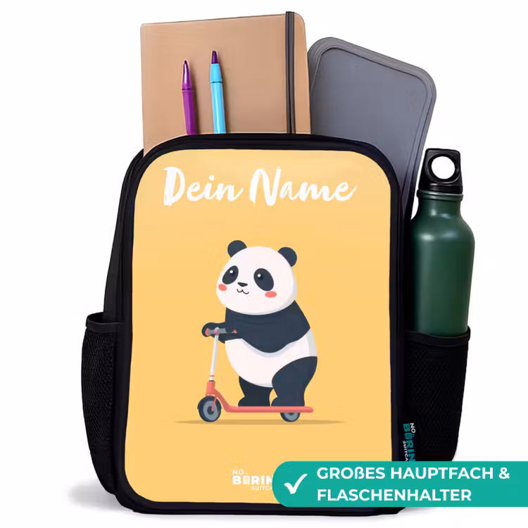 Panda - Step - Geel Rugzak - Zwart middel -inhoud_DE