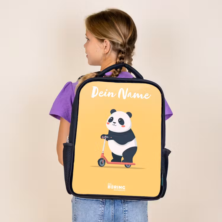 Panda - Step - Geel Rugzak - Zwart middel -sfeer5