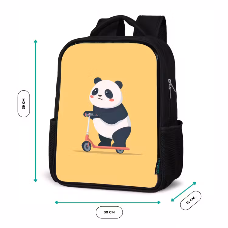 Panda - Step - Geel Rugzak - Zwart middel -productfoto_formaten