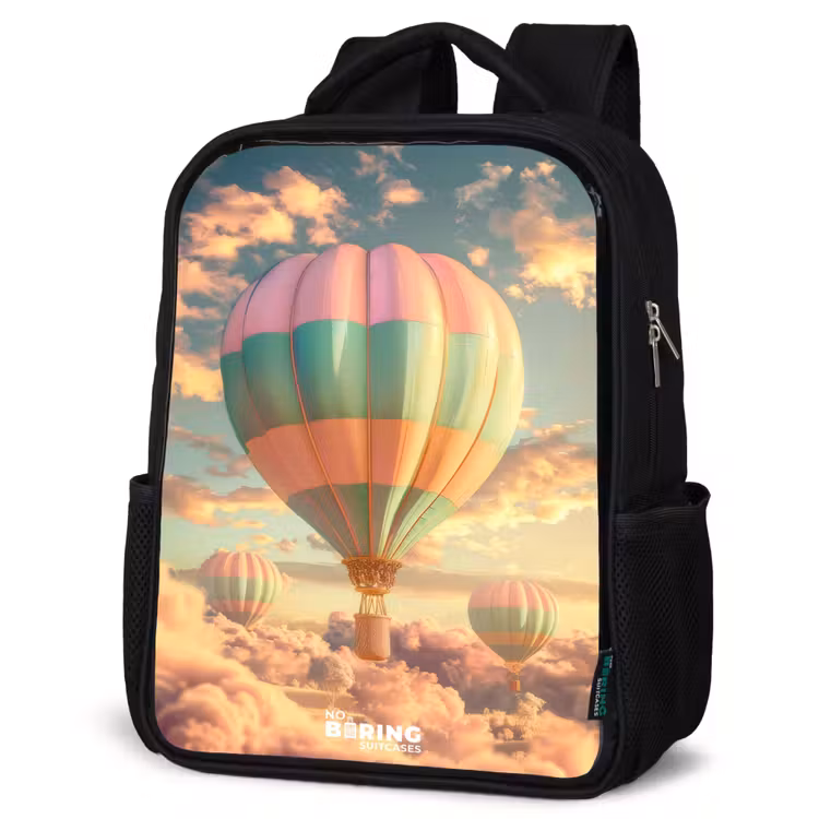 Pastel skyliner Rugzak - Zwart middel -schuin