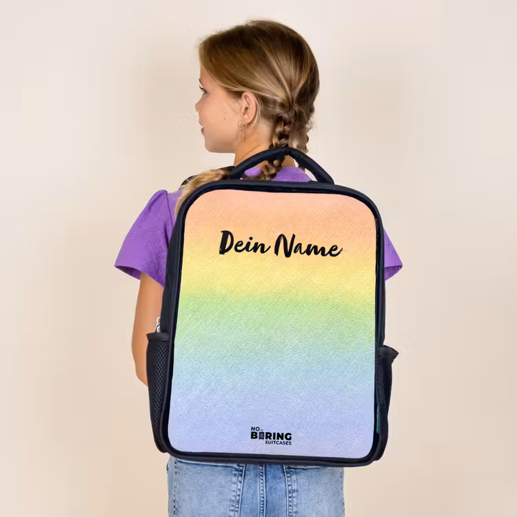 Pastel regenboog van krijt Rugzak - Zwart middel -sfeer5