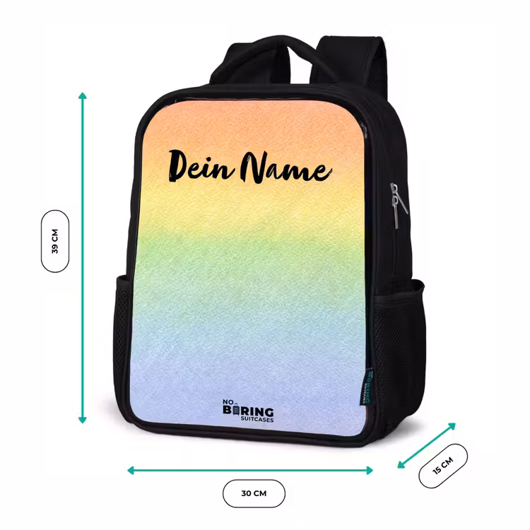 Pastel regenboog van krijt Rugzak - Zwart middel -productfoto_formaten