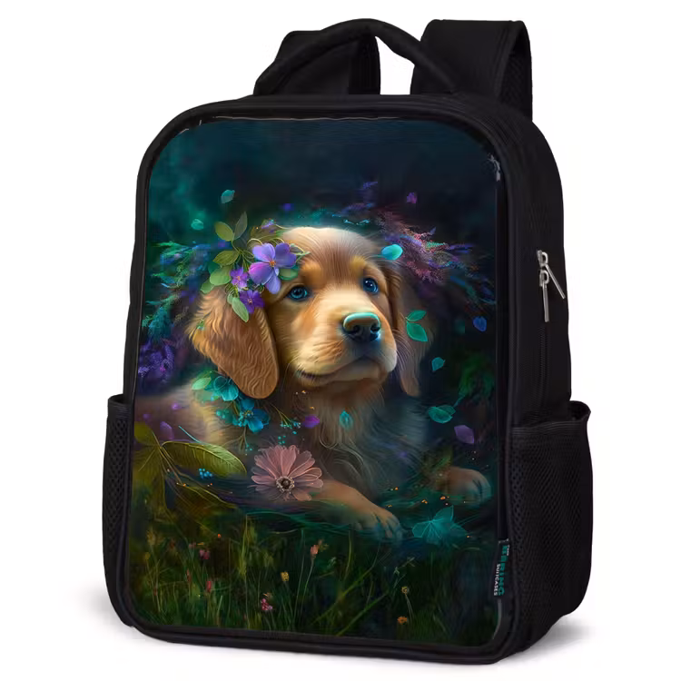 Polly Pup Rugzak - Zwart middel -schuin