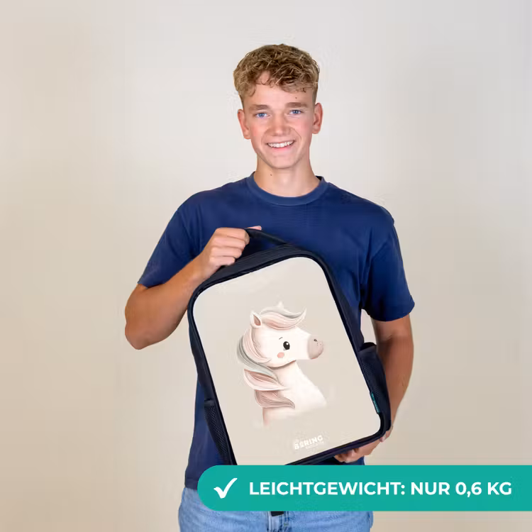 Pony in roze pastel kleuren Rugzak - Zwart middel -sfeer7_DE
