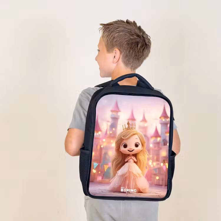 Prinses - Roze - Kasteel Rugzak - Zwart middel -sfeer2