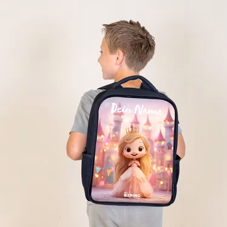 Prinses - Roze - Kasteel Rugzak - Zwart middel -sfeer2