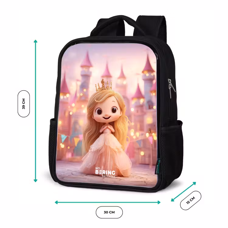 Prinses - Roze - Kasteel Rugzak - Zwart middel -productfoto_formaten