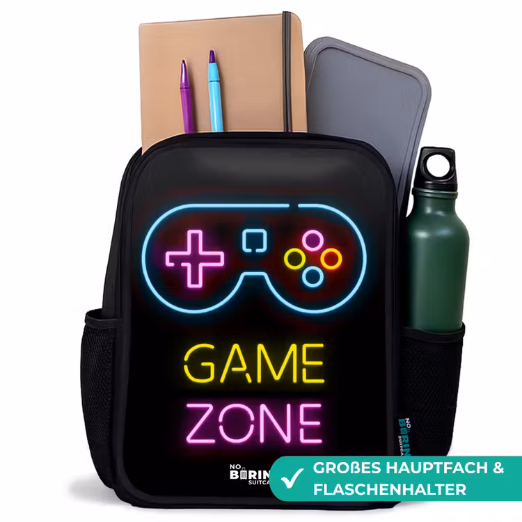 Qoute met neonkleuren Rugzak - Zwart middel -inhoud_DE