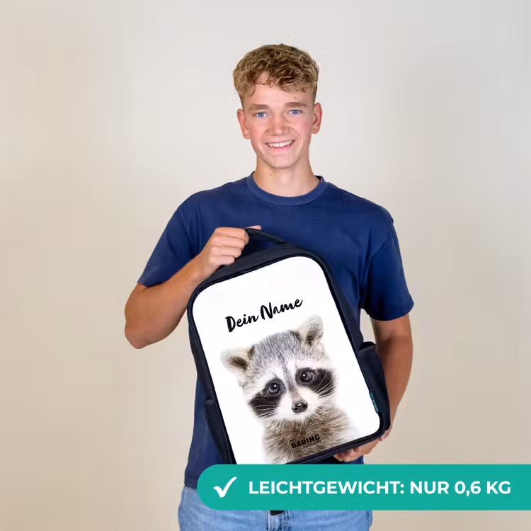 Rachid Racoon Rugzak - Zwart middel -sfeer7_DE