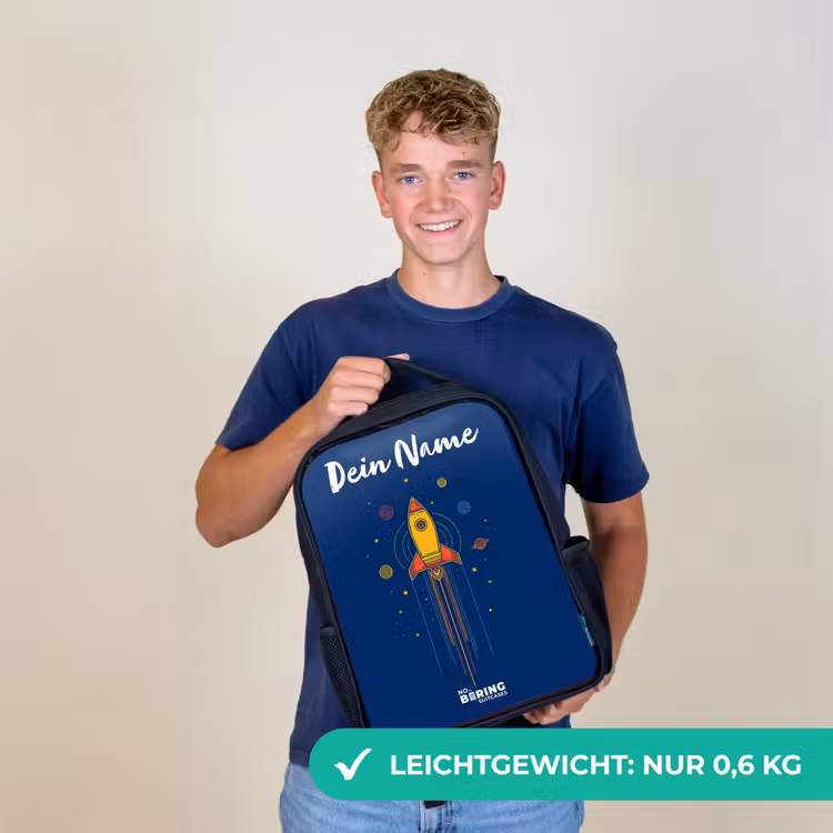 Raket - Planeten - Sterren Rugzak - Zwart middel -sfeer7_DE